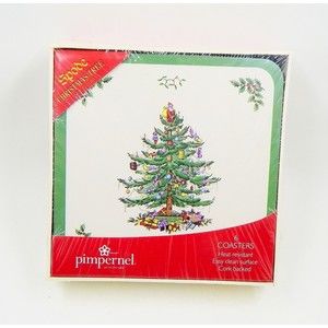 Spode Christmas Tree Cork Coasters Pimpernel